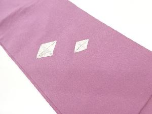 縮緬地銀駒刺繍菱模様名古屋帯